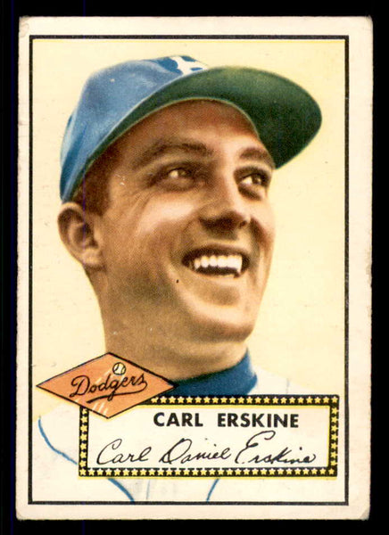 1952 Topps Baseball #250 Carl Erskine Dodgers VG 555667