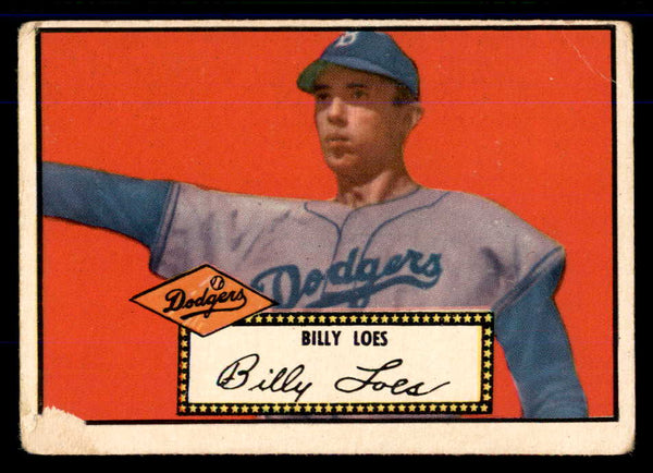 1952 Topps Baseball #020 Billy Loes Dodgers FR-GD Black 555670
