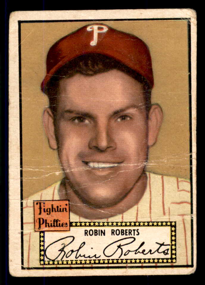 1952 Topps Baseball #059 Robin Roberts Phillies Fair Black 555680