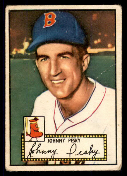 1952 Topps Baseball #015 Johnny Pesky Red Sox Good Red 555684