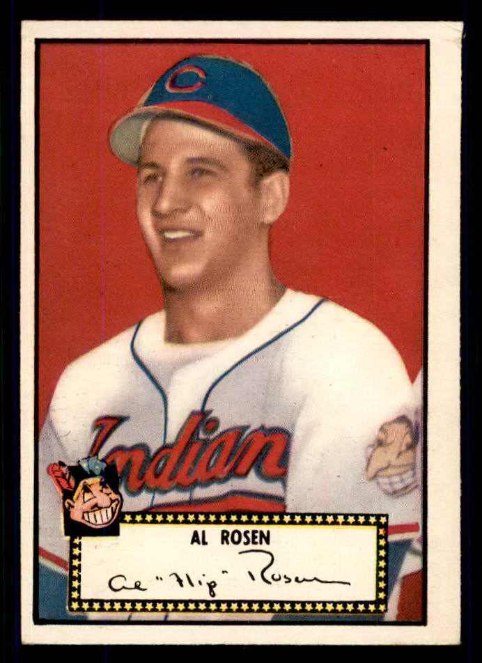 1952 Topps Baseball #010 Al Rosen Indians VG-EX Black 555696