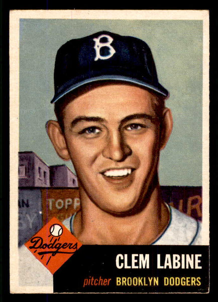 1953 Topps Baseball #014 Clem Labine Dodgers EX-MT 555764