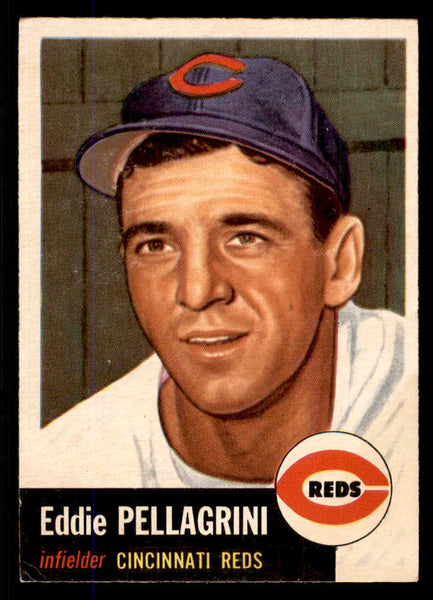 1953 Topps Baseball #028 Eddie Pellagrini Reds EX-MT 555770