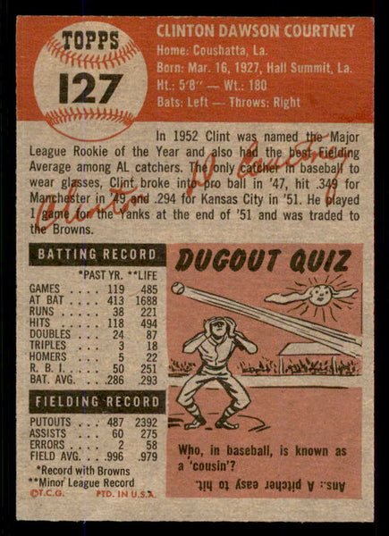 1953 Topps Baseball #127 Clint Courtney Browns EX-MT 555786
