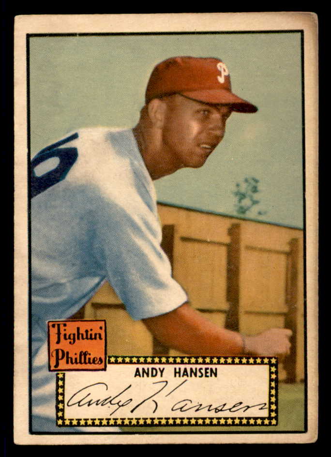 1952 Topps Baseball #074 Andy Hansen Phillies VG Black 555844