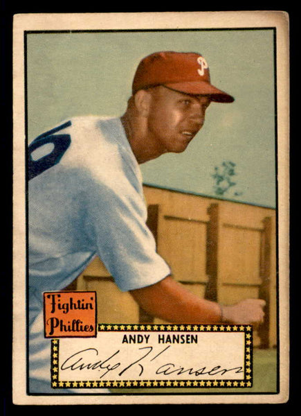 1952 Topps Baseball #074 Andy Hansen Phillies VG Black 555844