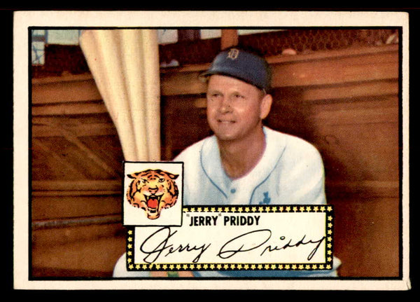 1952 Topps Baseball #028 Jerry Priddy Tigers EX+/EX-MT Black 555894