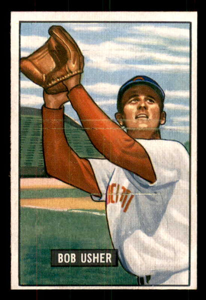1951 Bowman Baseball #286 Bob Usher Reds EX-MT 556201