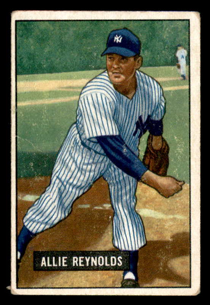 1951 Bowman Baseball #109 Allie Reynolds Yankees VG 556273