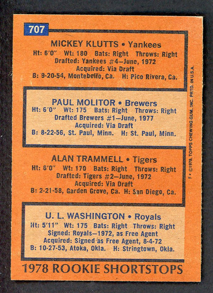 1978 Topps Baseball #707 Paul Molitor Brewers NR-MT 556388