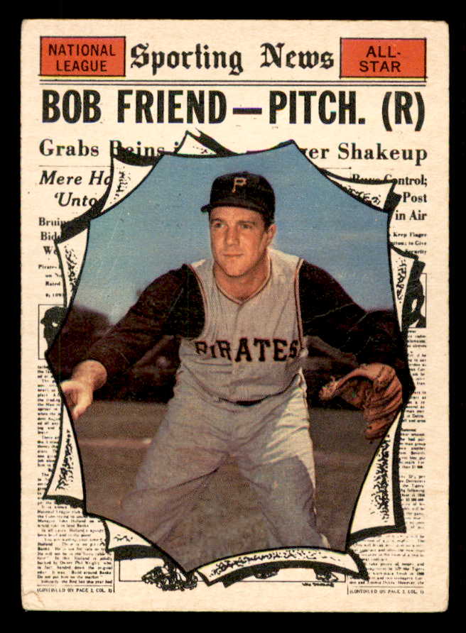 1961 Topps Baseball #585 Bob Friend A.S. Pirates VG-EX 556439