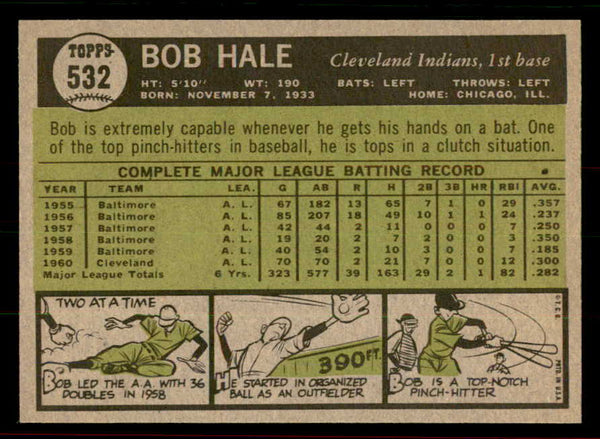 1961 Topps Baseball #532 Bob Hale Indians EX-MT 556457