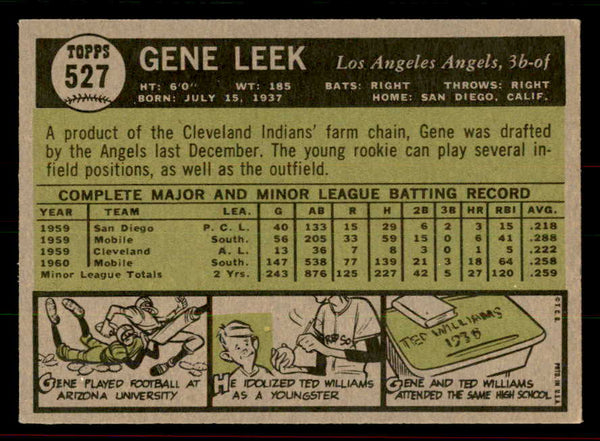 1961 Topps Baseball #527 Gene Leek Angels EX-MT 556458