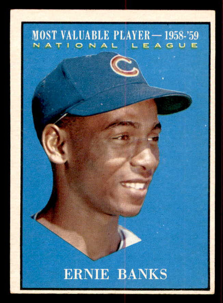 1961 Topps Baseball #485 Ernie Banks MVP Cubs VG-EX 556491