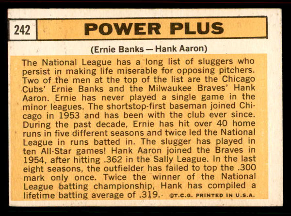 1963 Topps Baseball #242 Hank Aaron Ernie Banks VG-EX 556613