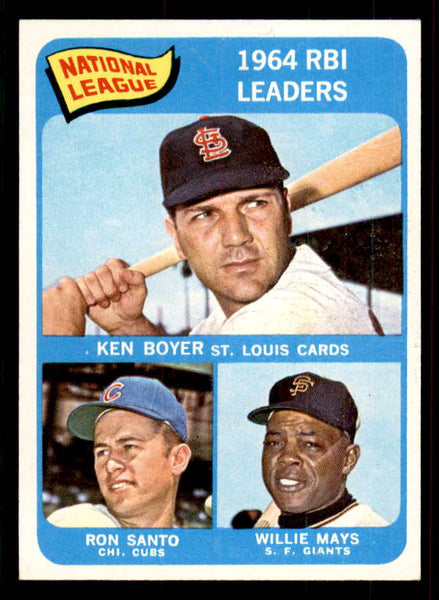 1965 Topps Baseball #006 N.L. RBI Leaders Willie Mays VG-EX 556689