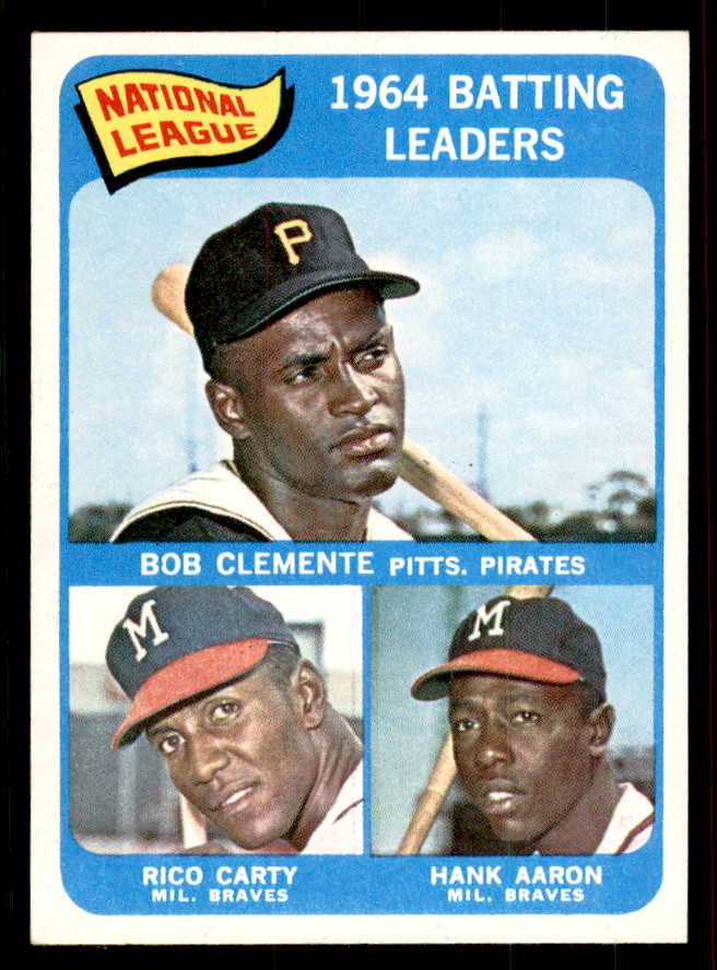 1965 Topps Baseball #002 N.L. Batting Leaders Clemente Aaron NR-MT 556697
