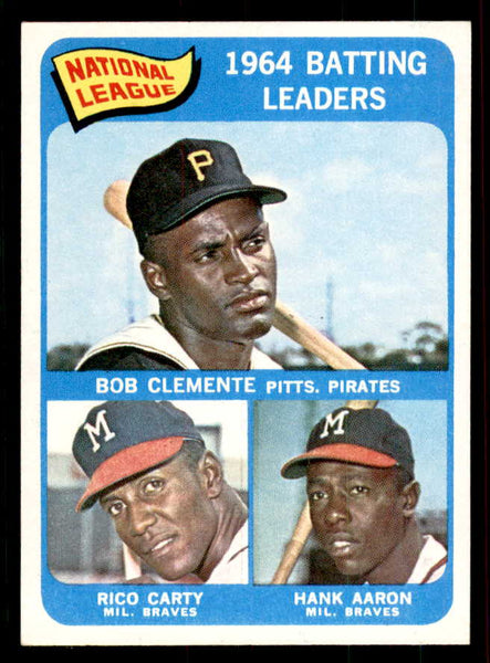 1965 Topps Baseball #002 N.L. Batting Leaders Clemente Aaron NR-MT 556697