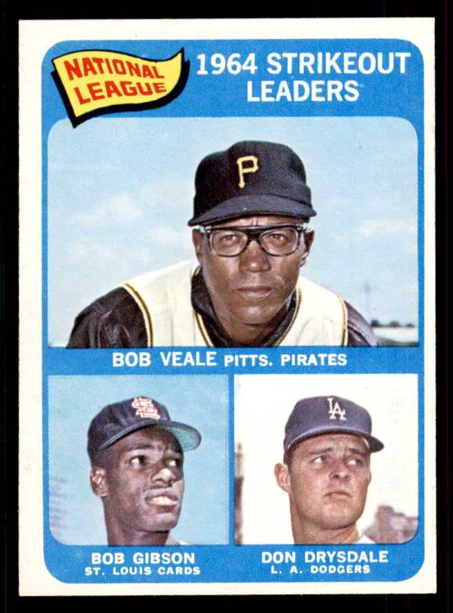 1965 Topps Baseball #012 N.L. Strike Out Leaders Bob Gibson EX-MT 556700