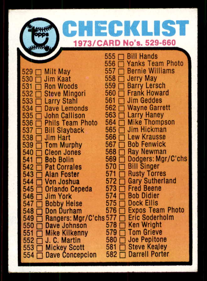 1973 Topps Baseball #588 Checklist 5 EX-MT Unmarked 556748