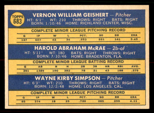 1970 Topps Baseball #683 Hal McRae Reds EX-MT 556754