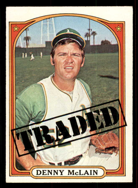 1972 Topps Baseball #753 Denny McLain TR A's EX 556762