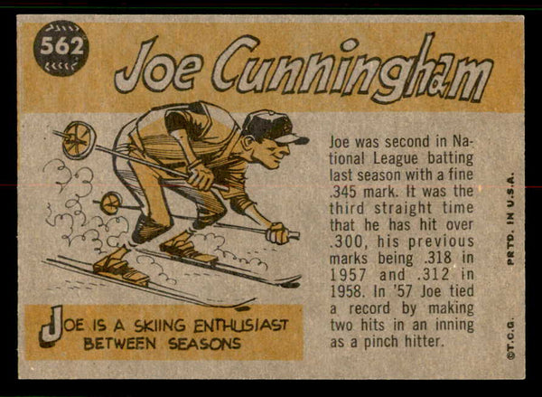 1960 Topps Baseball #562 Joe Cunningham A.S. Cardinals EX-MT 556795