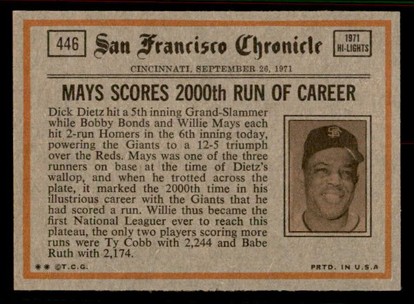 1972 Topps Baseball #446 Tom Seaver IA Mets EX-MT 556850