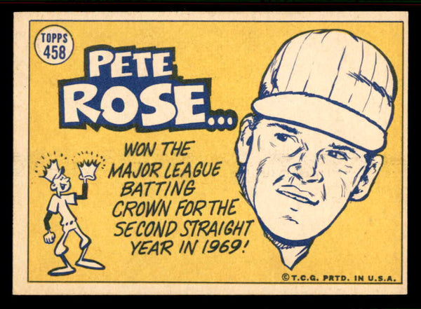 1970 Topps Baseball #458 Pete Rose A.S. Reds EX 556862