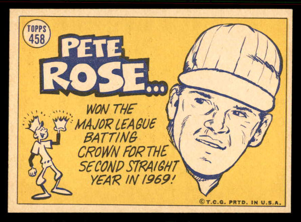 1970 Topps Baseball #458 Pete Rose A.S. Reds EX-MT 556864