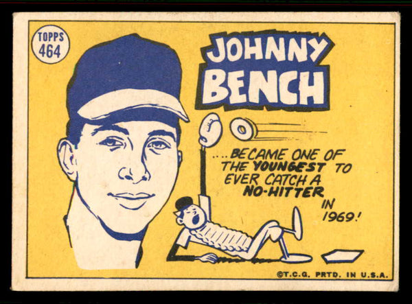 1970 Topps Baseball #464 Johnny Bench A.S. Reds VG-EX 556877