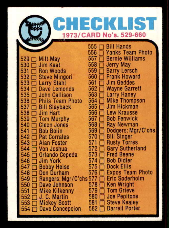 1973 Topps Baseball #588 Checklist 5 EX Unmarked 556890