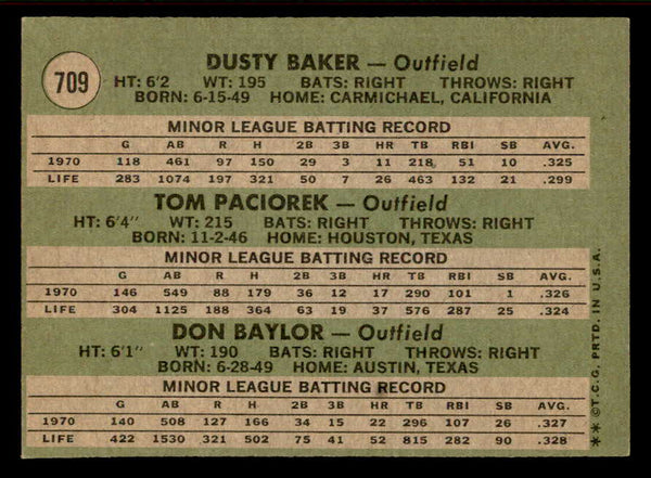 1971 Topps Baseball #709 Dusty Baker Don Baylor EX-MT 556973