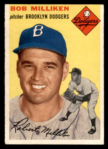 1954 Topps Baseball #177 Bob Milliken Dodgers EX-MT 557088