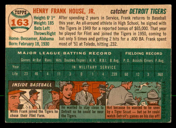 1954 Topps Baseball #163 Frank House Tigers EX-MT 557095