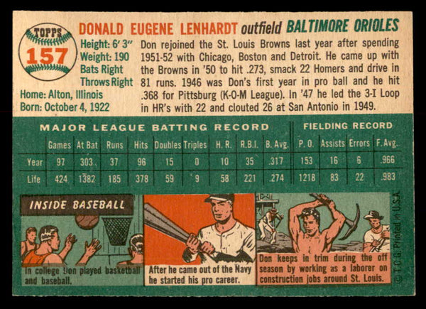 1954 Topps Baseball #157 Don Lenhardt Orioles EX-MT 557099