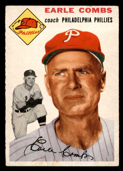 1954 Topps Baseball #183 Earle Combs Phillies EX-MT 557121