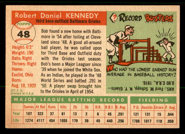 1955 Topps Baseball #048 Bob Kennedy Orioles EX-MT 557152