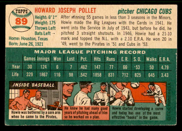 1954 Topps Baseball #089 Howie Pollet Cubs EX-MT 557190