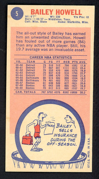 1969 Topps Basketball #005 Bailey Howell Celtics EX+/EX-MT 557237