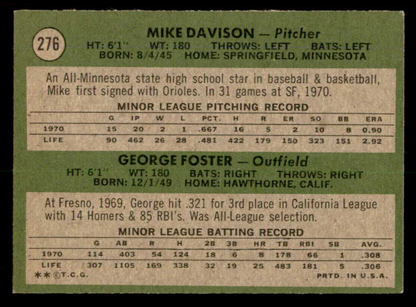 1971 Topps Baseball #276 George Foster Giants EX 557657