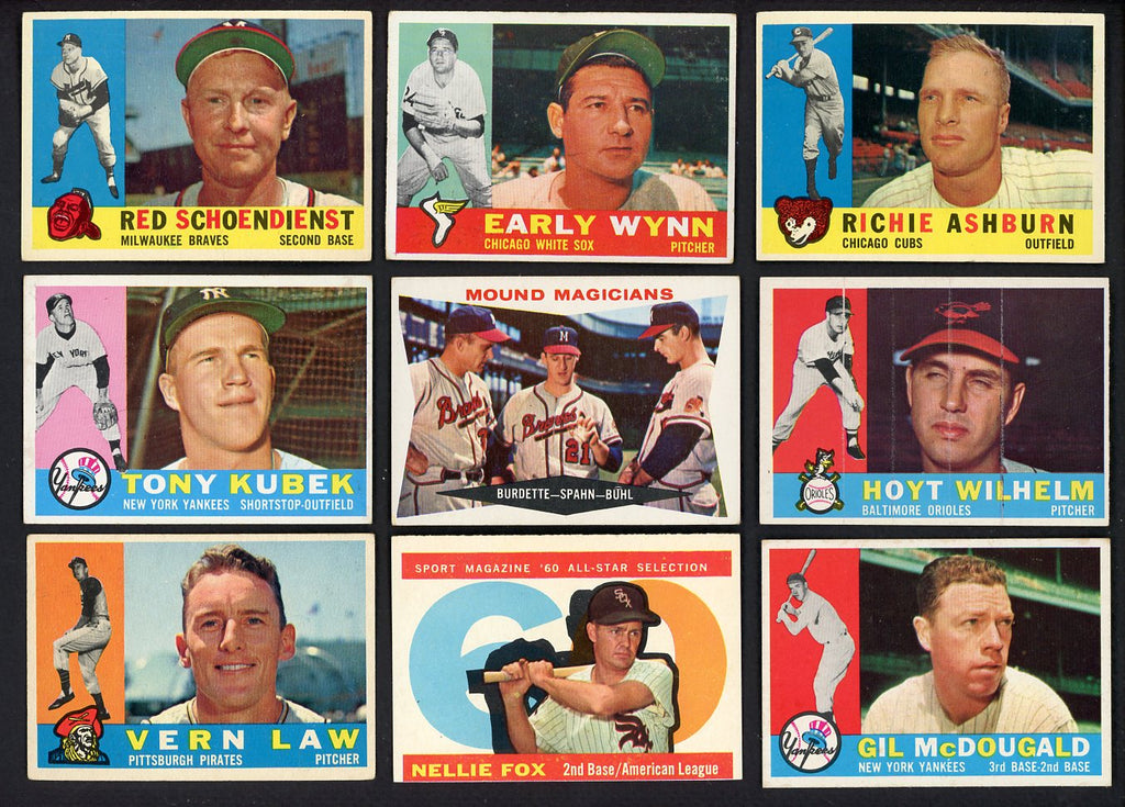 1960 Topps Set Lot 139 Diff VG-EX Spahn Fox Wilhelm Ashburn 557662