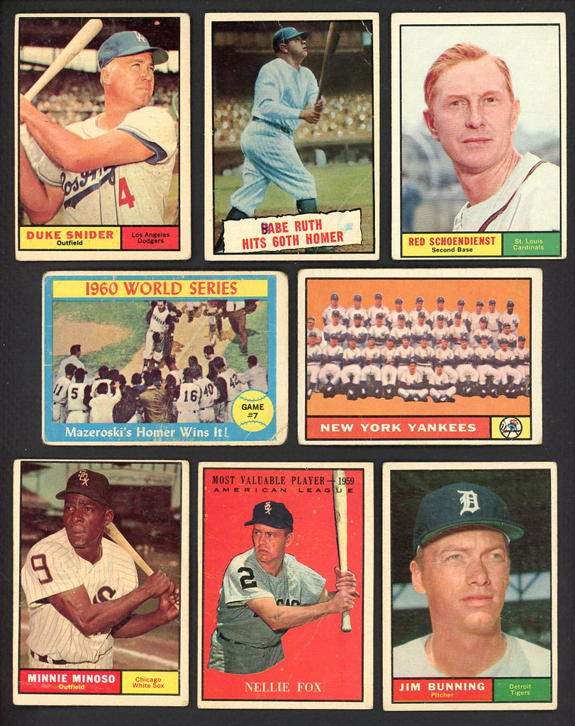 1961 Topps Set Lot 95 Diff Lower Grade Ruth Snider Minoso 557674