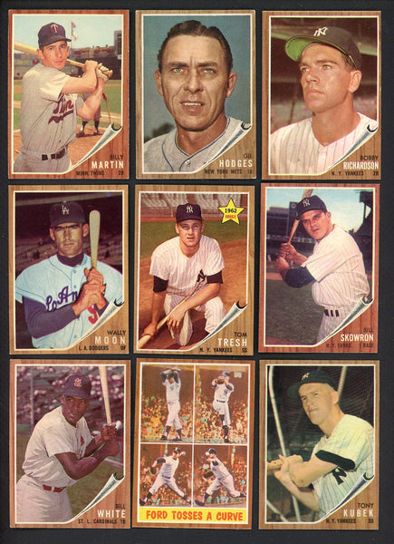 1962 Topps Set Lot 82 Diff EX+/EX-MT Hodges Ford Kubek 557675