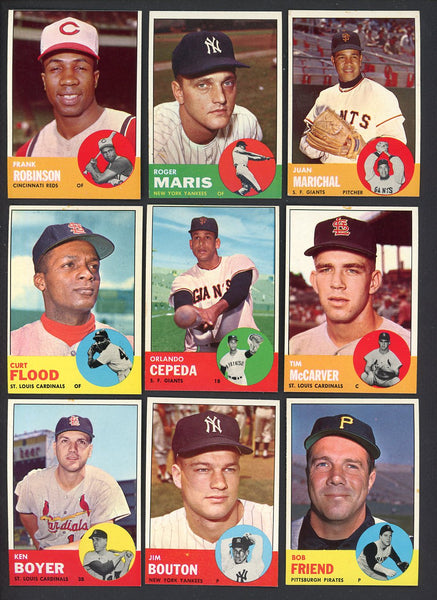 1963 Topps Set Lot 83 Diff VG-EX Maris Marichal Robinson 557684