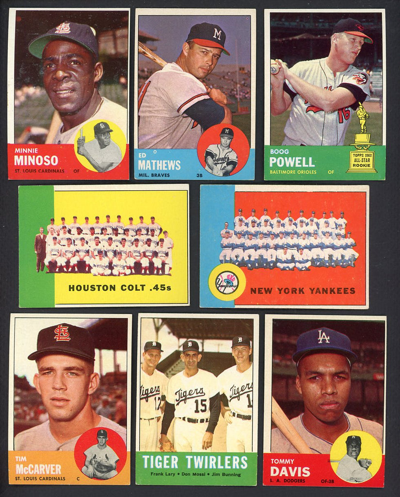 1963 Topps Set Lot 121 Diff EX/EX+ Mathews Powell Minoso 557685