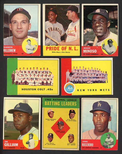 1963 Topps Set Lot 115 Diff VG/VG-EX Mays Musial Killebrew 557688