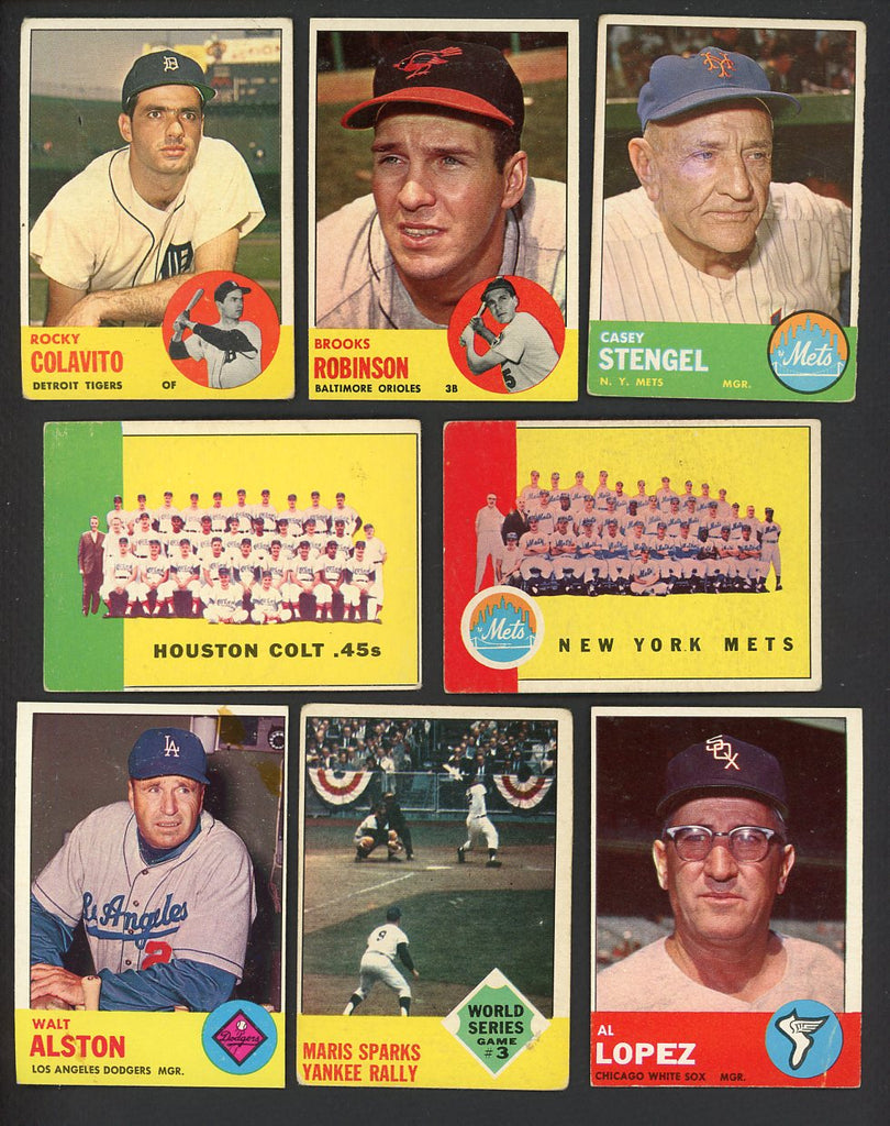 1963 Topps Set Lot 121 Diff Bargain Grade Robinson Stengel 557689