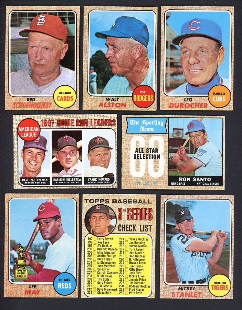 1968 Topps Set Lot 72 Diff VG/VG-EX Schoendienst Santo Alston 557736
