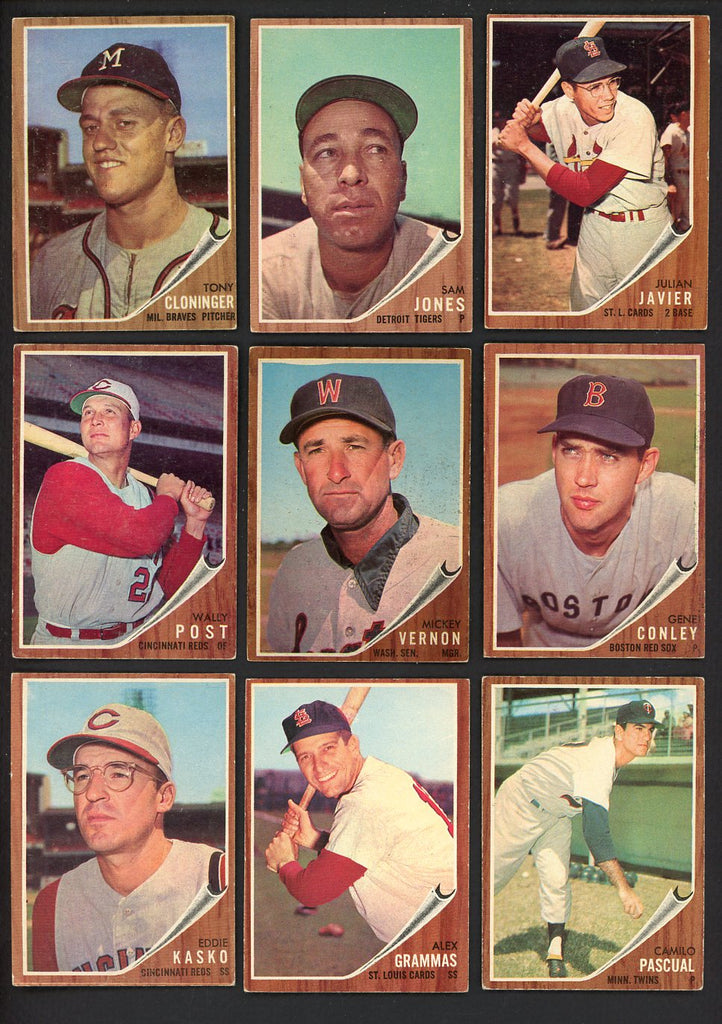 1962 Topps Set Lot 64 Diff VG-EX Conley Vernon Pascual 557772